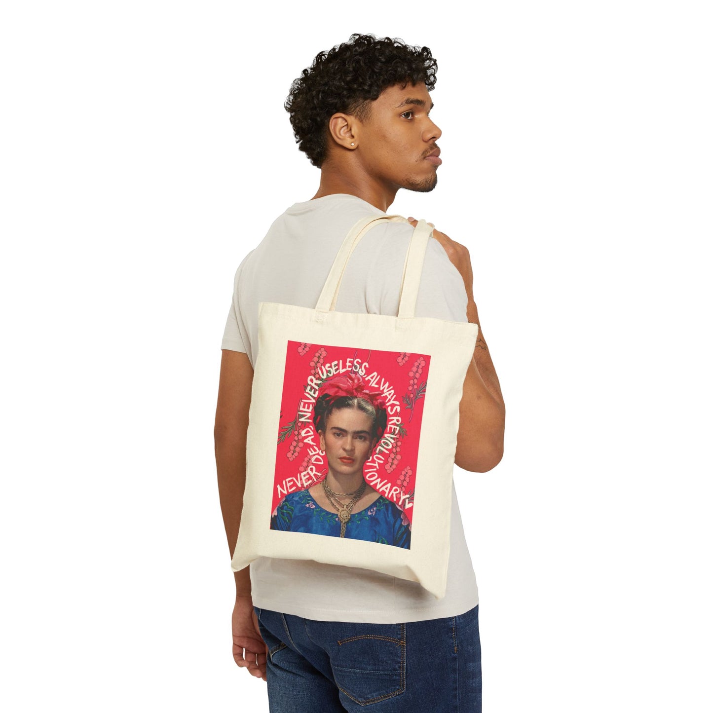 Powerful Frida Cotton Canvas Tote Bag