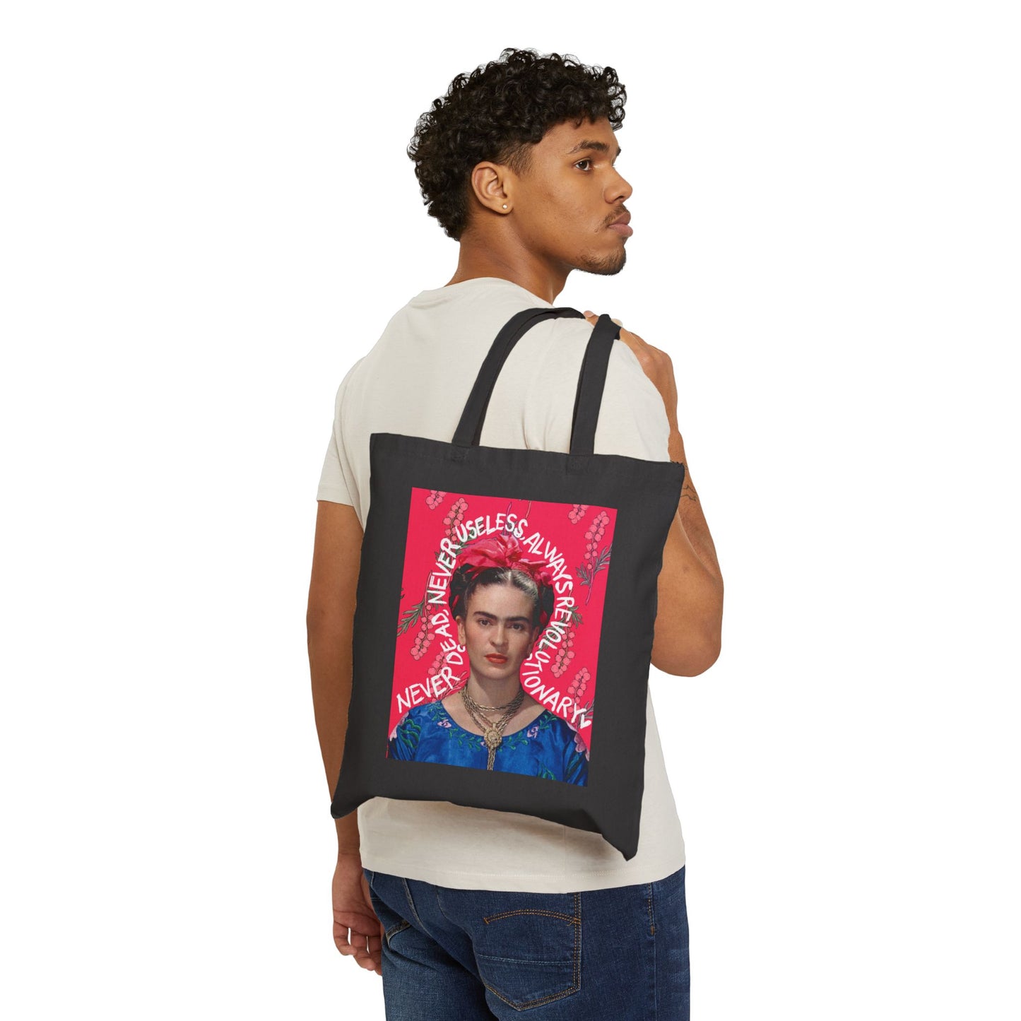 Powerful Frida Cotton Canvas Tote Bag