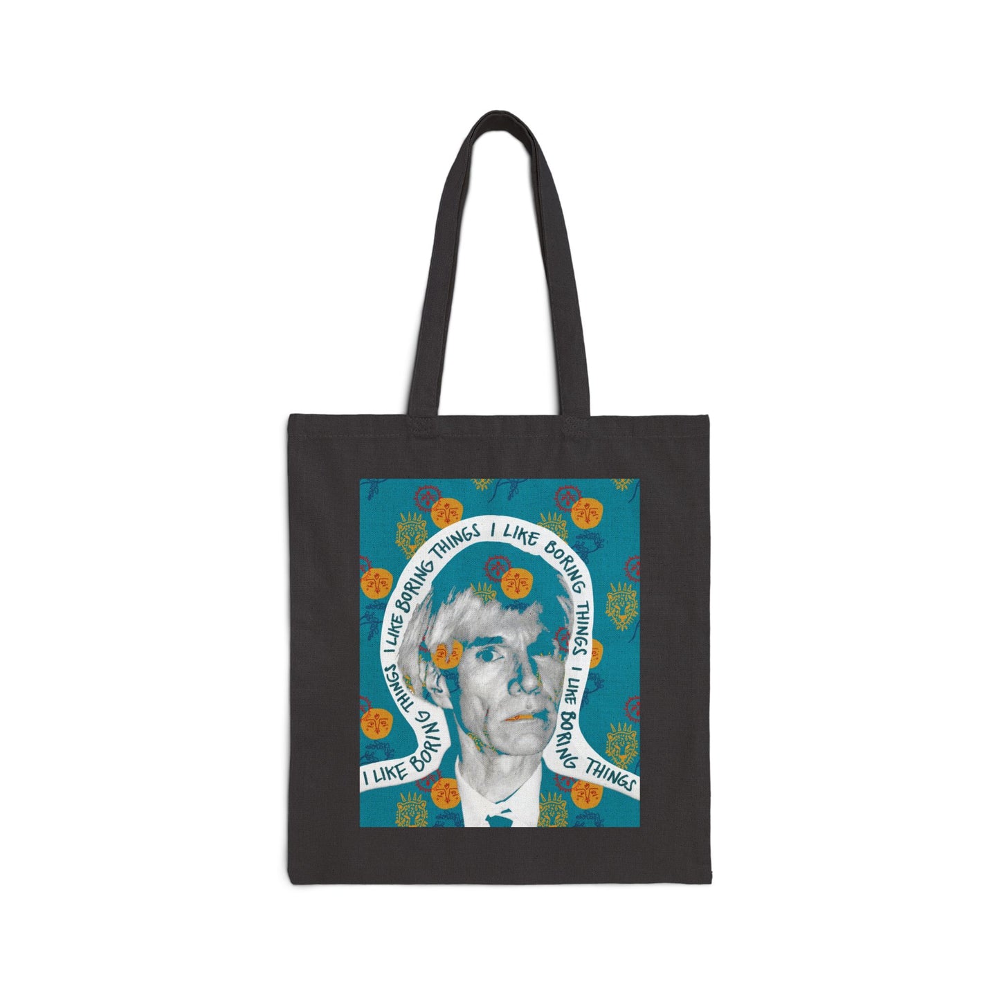 Not Boring Warhol Blue Cotton Canvas Tote Bag
