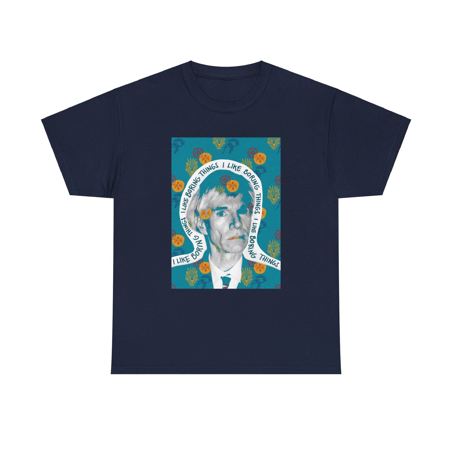 Not Boring Warhol Blue Heavy Cotton Tee